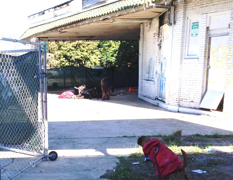 homeless people sleeping